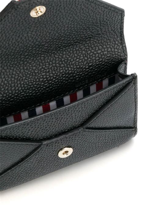 Porta carte di credito in pelle nera THOM BROWNE | FAW063A00198001